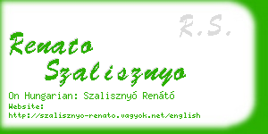 renato szalisznyo business card